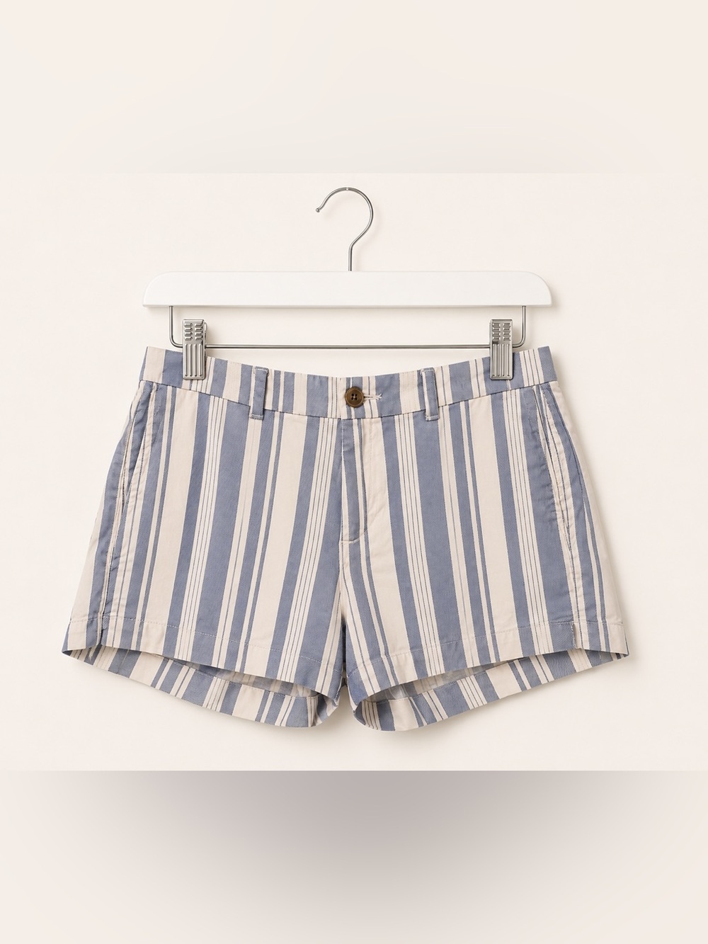 Old Navy Everyday Shorts Blue White Stripe Size 8 Coastal Preppy